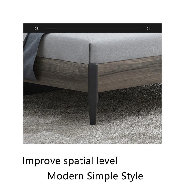 Light Luxury Style Creative Plaid Black Color Backrest Bedroom Furniture King Queen Size Beds