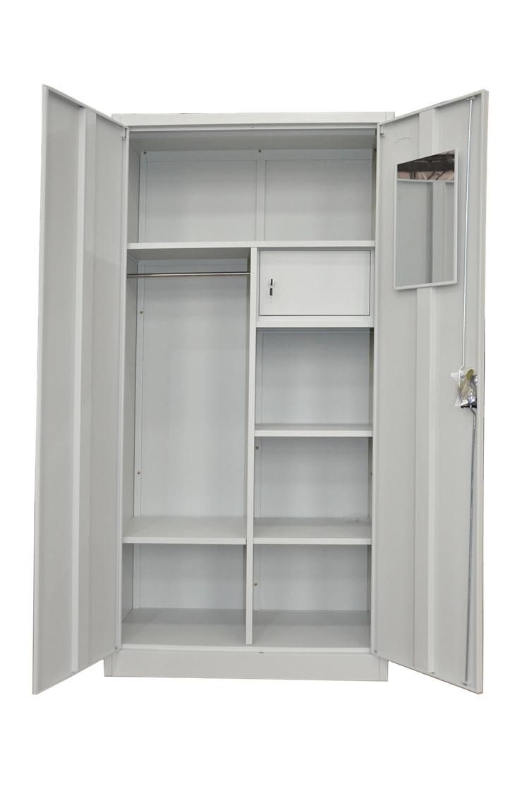 2 Door Wardrobe Locker Cabinet Double Door Metal Wardrobe