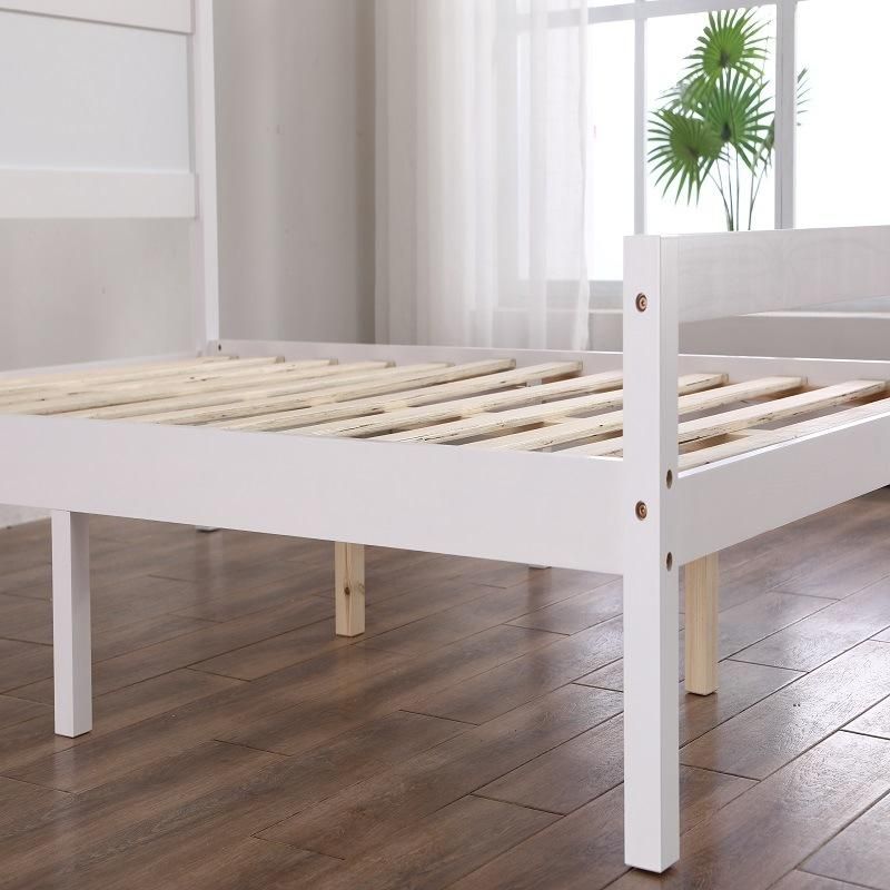 Modern Household Simple Bedroom Kd Solid Wood Double Bed Furniture