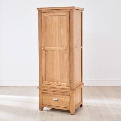 Wooden Oask Single 1 Door Wardrobe with Drawers