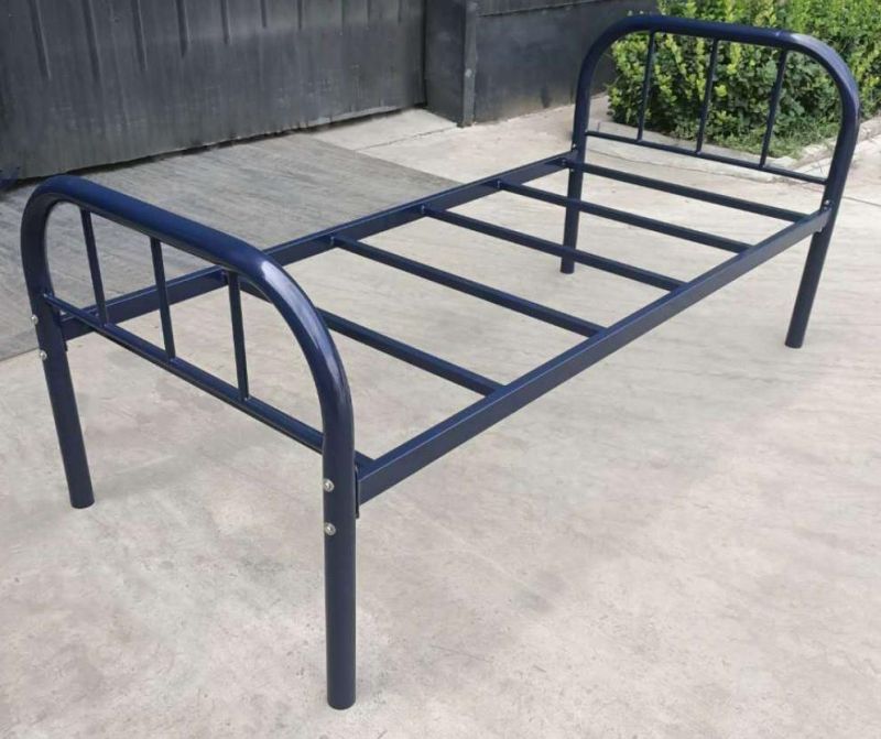 Factory Direct Supply Metal Single Bed with Wooden Board