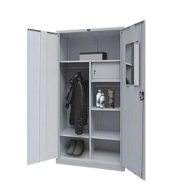 2 Door Wardrobe Locker Cabinet Double Door Metal Wardrobe