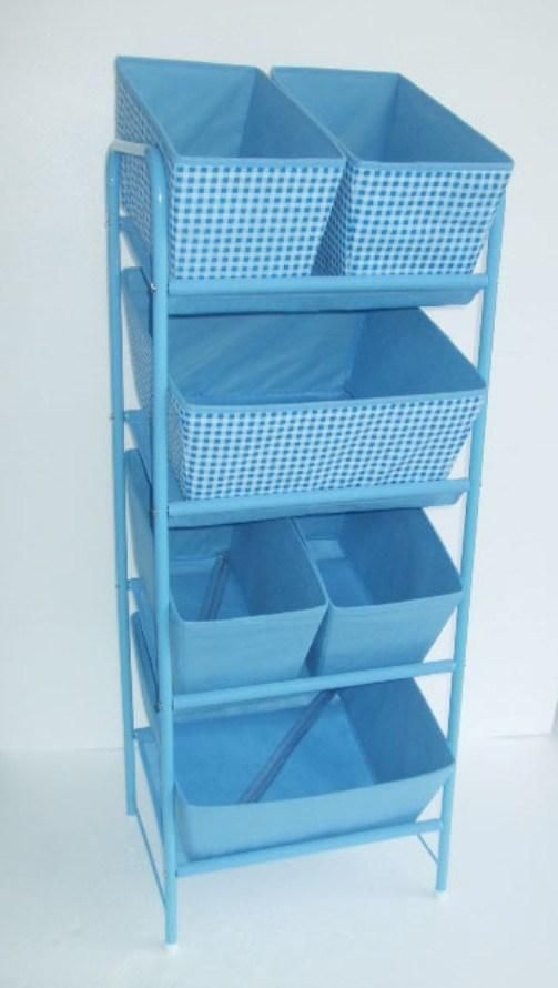 High Quality Cabinet Fabric Drawers and Metallic Tube Shelf