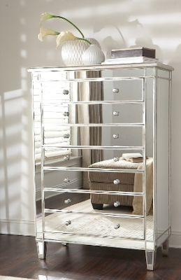 Factory Wholesale Durable and Practical Mirrored 3 Drawer Slant Chest