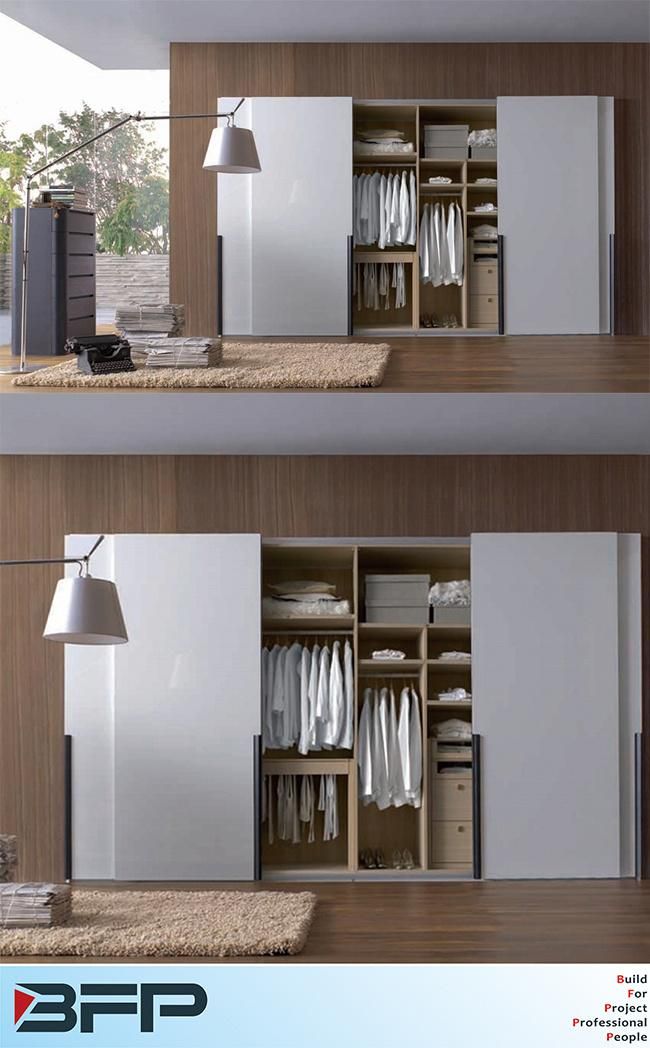 Wooden Bedroom Wardrobe Closet Cabinets with Sliding Door