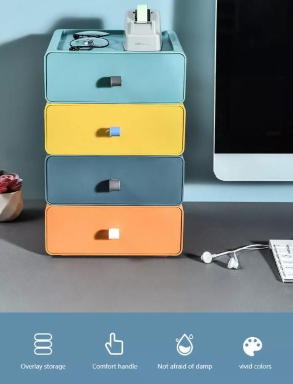 New Design Desktop Multi-Layer Stackable Plastic Storage Drawer