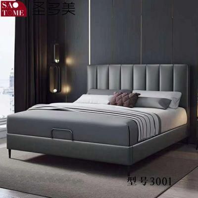 China Factory 2022 New Style West Leather Bedroom Double King Bed