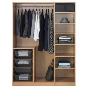 Factory Price High Quality 10 Year Guarantee Adjustable Easy Assembled Wooden Wardrobe with Mirror