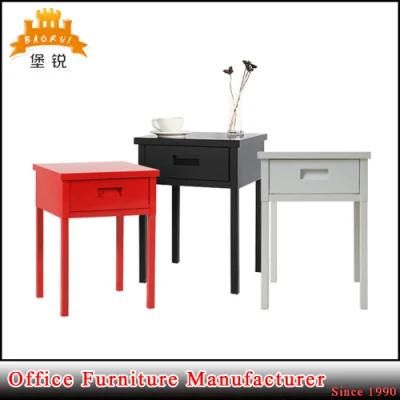 Simple Design Colorful Metal Nightstands with Drawer