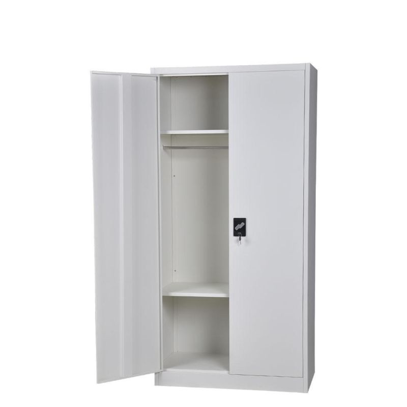 Gdlt 2 Door Metal Wardrobe Manufacture Steel Wardrobe Locker 2 Door Metal Lockers with Shelf