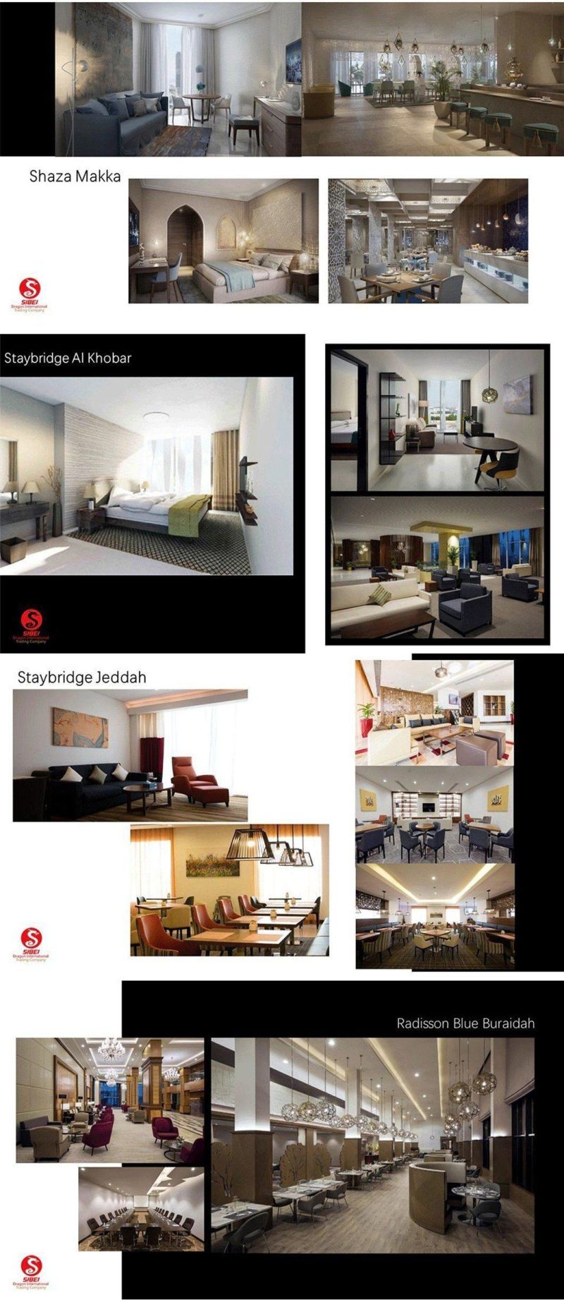 Customized Modern Furniture for Hotel Project Guest Room and Lobby