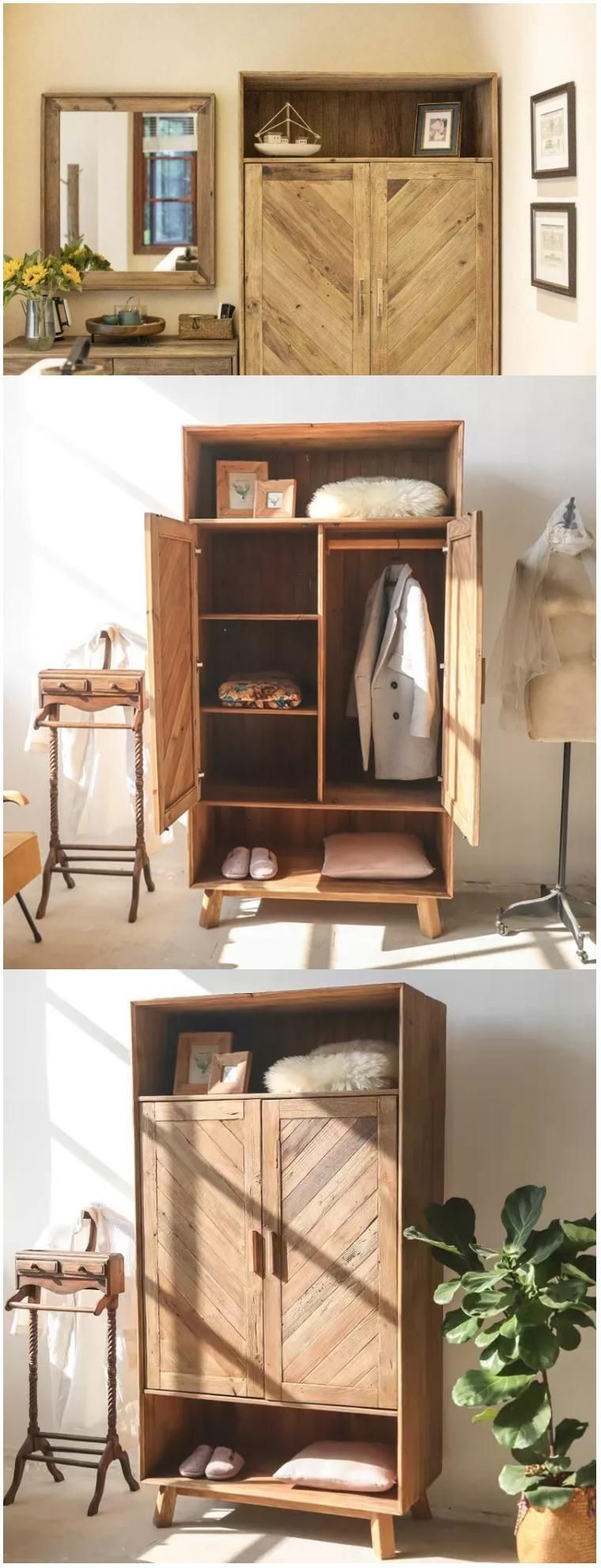 Furniture Wooden Furniture Cabinet Living Room Furniture Home Furniture Solid Wooden Hand Carved Customized Rustic Antique Furniture Set Natural Wood Wardrobe