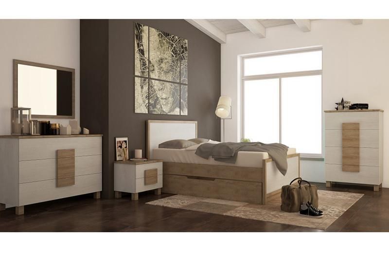 Nova Simple Style Bedroom Furniture Glossy Melamine Finish Dresser with Mirror