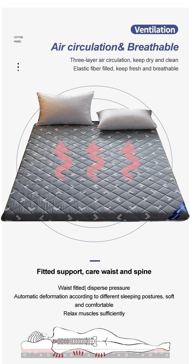 Home Quilted Pad Breathable Multi-Purpose Thick 5cm Cotton Stripe Queen