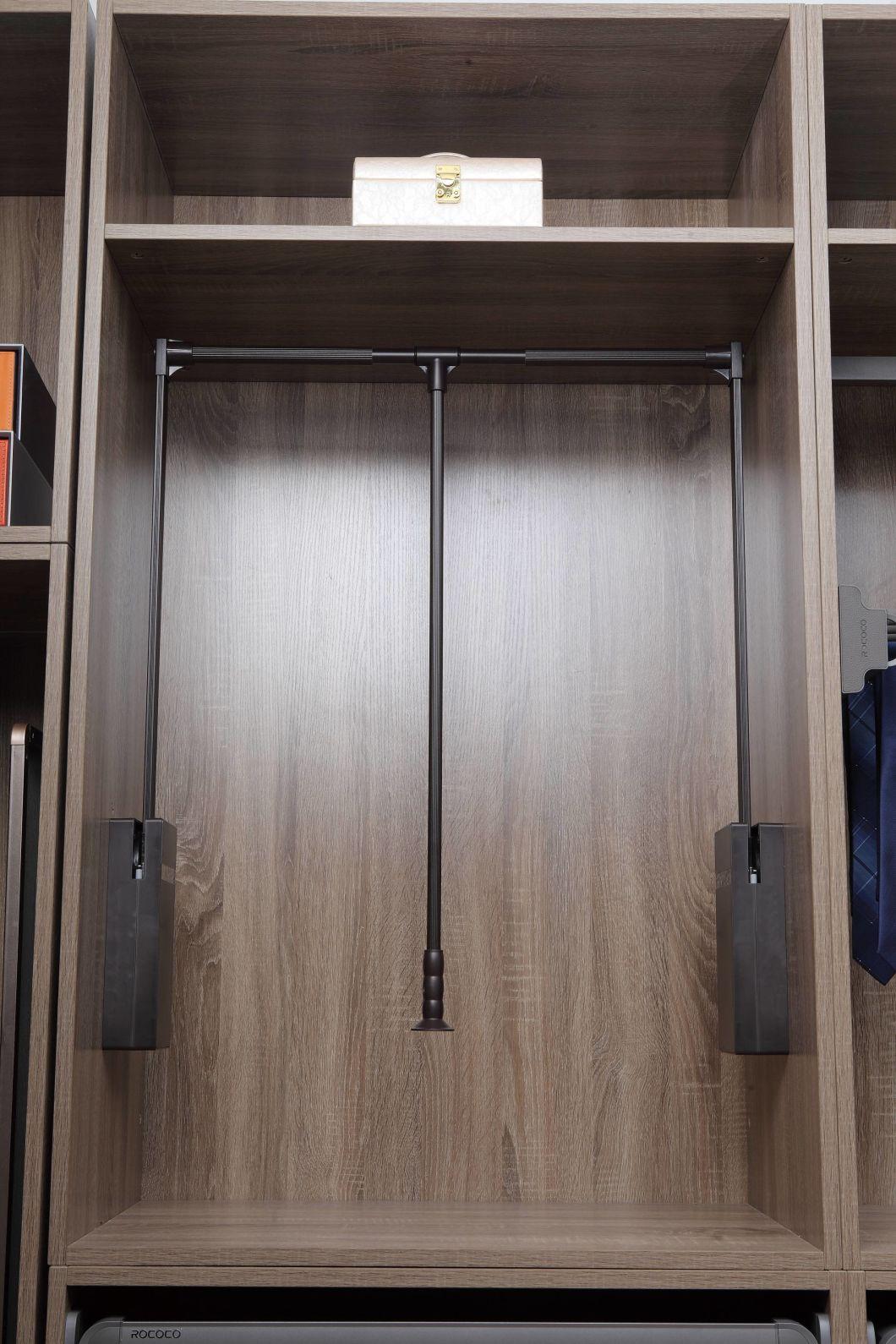 Bedroom Cabinet Clothes Rod Double Buffering Clothes Hanger Wardrobe Lifter
