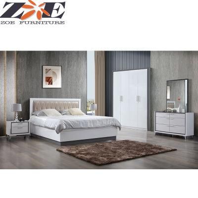 Moden Global Hot Sale High Gloss Painting MDF Bedroom Furniture Manufacturer with Storage Bed