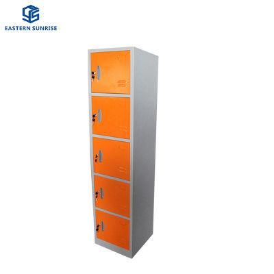 Modern Furniture 5-Door Metal Storage Wardrobe for Office/School
