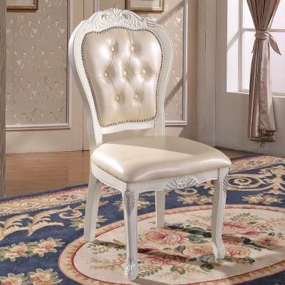 Home Furniture Classical Carving Vintage Chair Leather Dining Chair