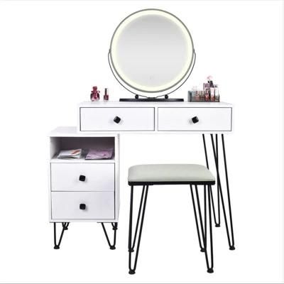 Nordic Dressing Table Storage Cabinet One Bedroom Household Dressing Table Dressing Table Solid Wood Dressing Table with Light