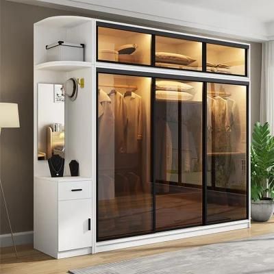 Modern Design 3 Door Sliding Wardrobe Bedroom Set