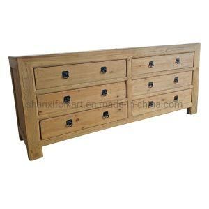 Reclaimed Pine Wood Chest with 6 Drawrs
