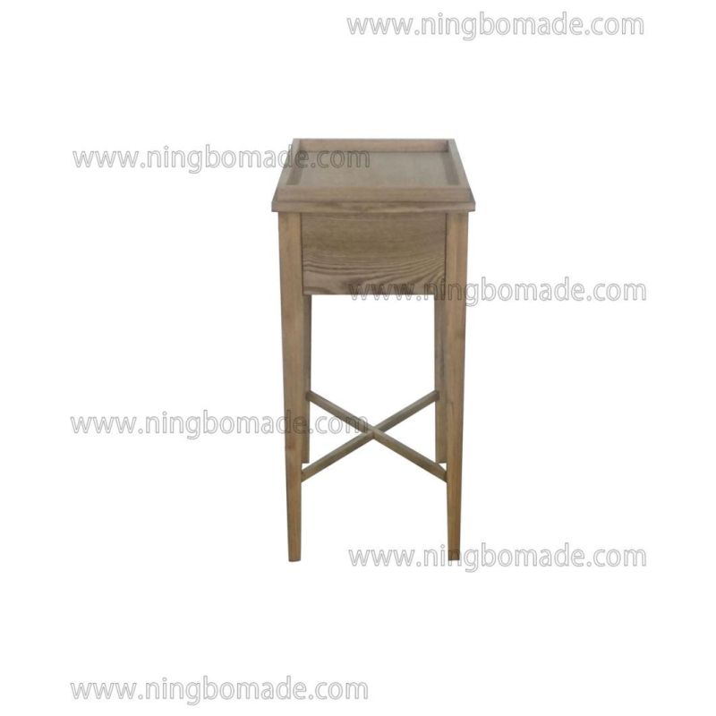 Classic Contemporary Interiors Furniture 007 Natural Ash Tray Top Bedside Table with 1 Sliding Panel