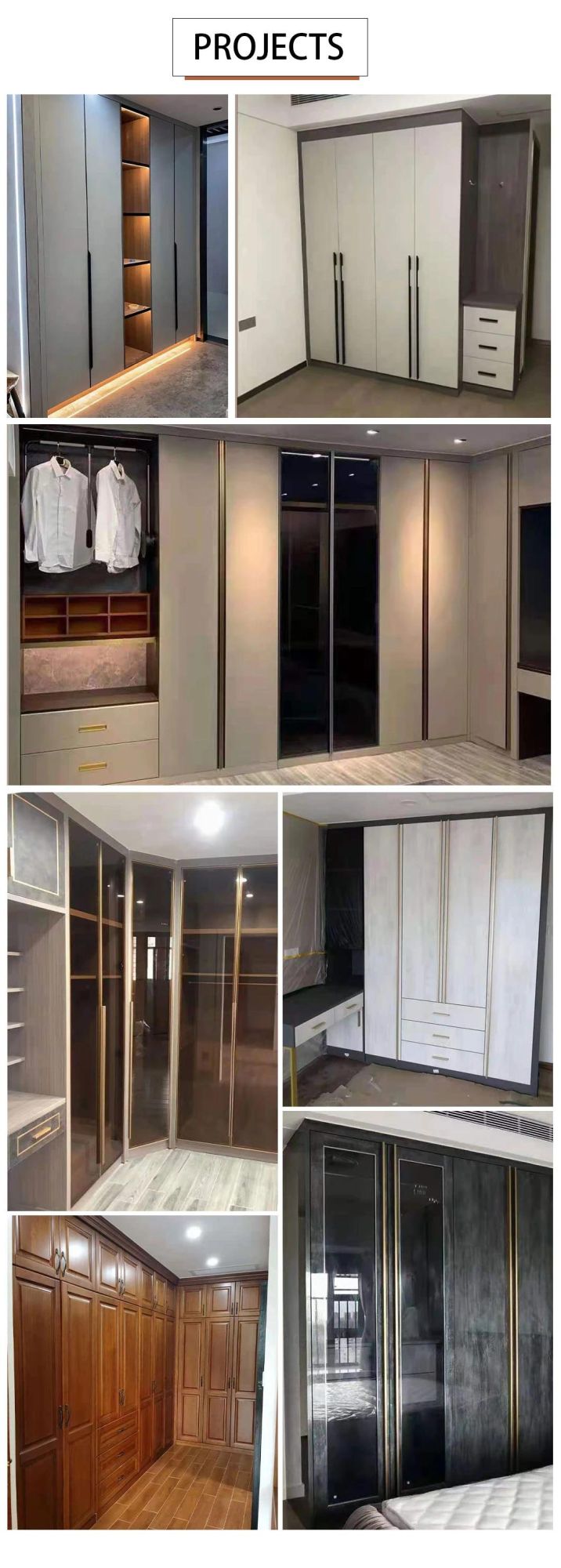 Classic Walk-in Closet Open Doors Wardrobes for Bedroom Furniture