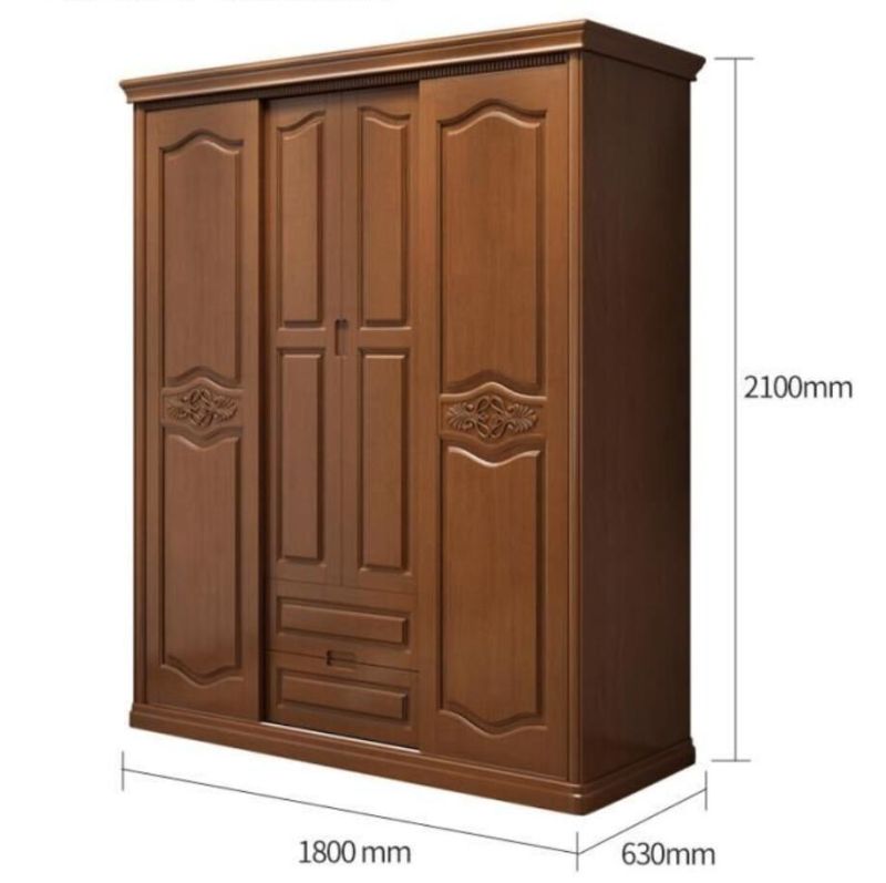 Wholesales Other Furniture Chinese Style Wardrobe Four Doors Wooden Sliding Door