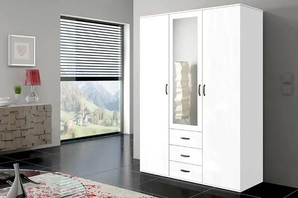 Wholesale Modern Simple Style Hinged Door Bedroom Wooden Wardrobe (HF-WF05061)