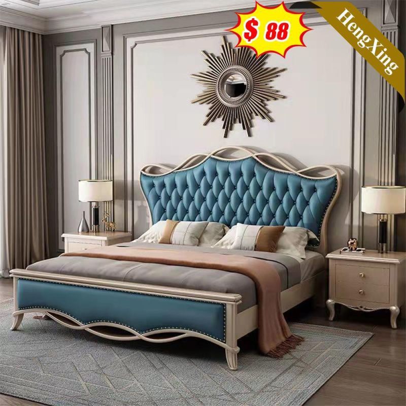 Modern Factory Bedroom Set Furniture Double King Queen Leather Beds for Sale