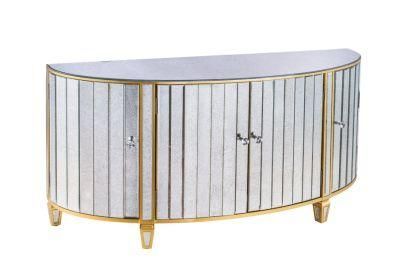 Factory Wholesale Enduring Mirrored Credenza Silver Mirrored Sideboard