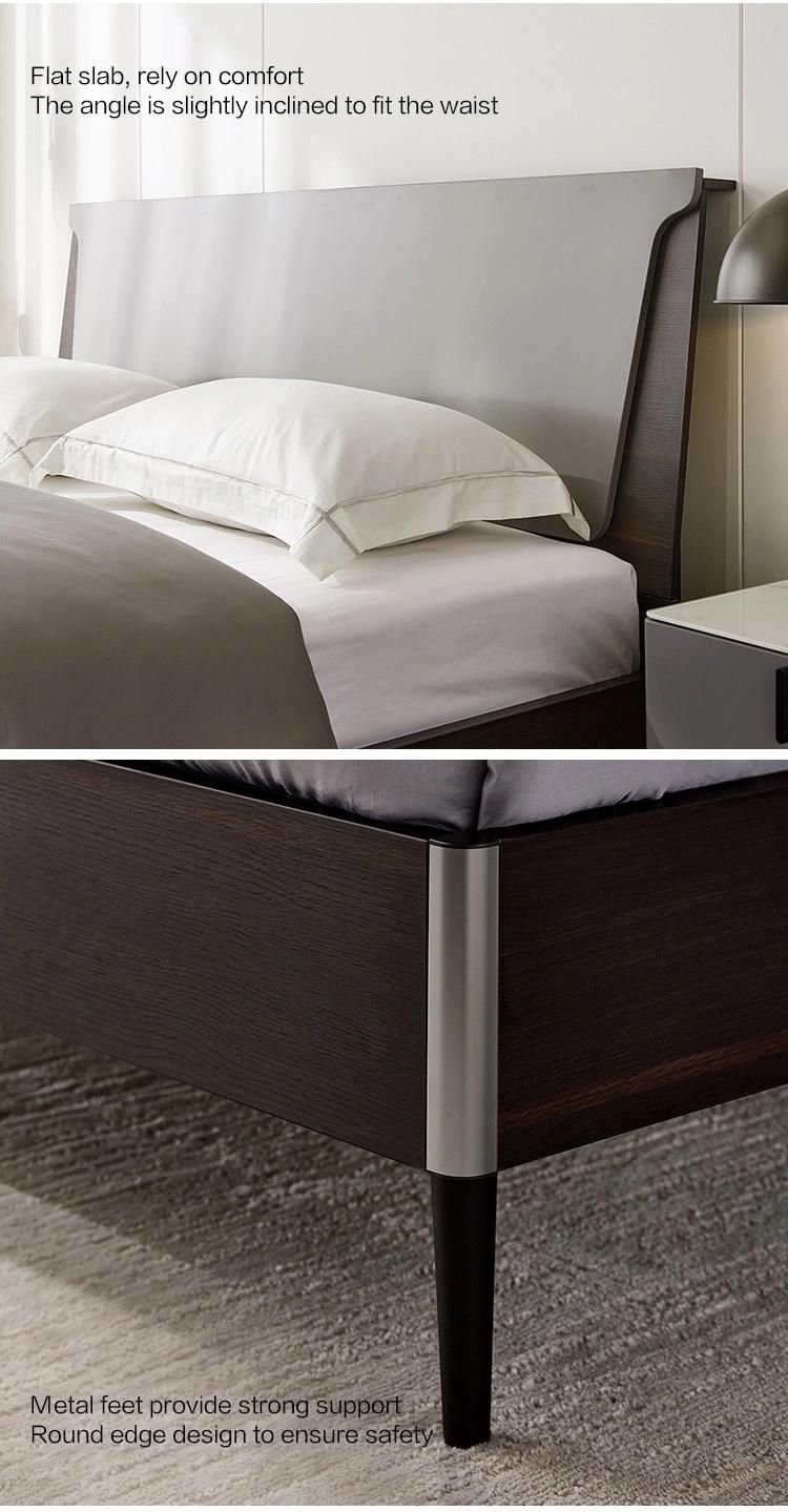 Linsy Wood King Bed Frame Bed Models with Storage Jq1a
