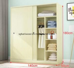 Customized Size Melamine Paper Chipboard Sliding Door Wardrobe for Bedroom