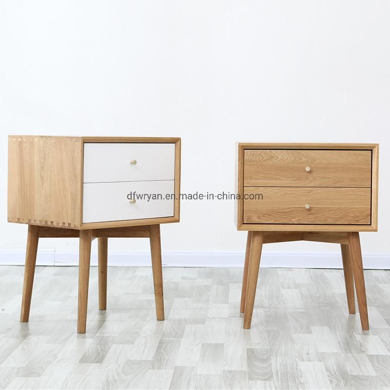 White Oak Storage Drawer Bedside Cabinet Nightstand Cabinet