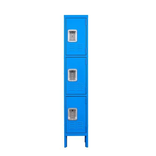 Metal Locker for School Office, 3-Tier Locker Steel Employees Lockers with 3 Door, Metal Storage Locker Cabinet for Employee