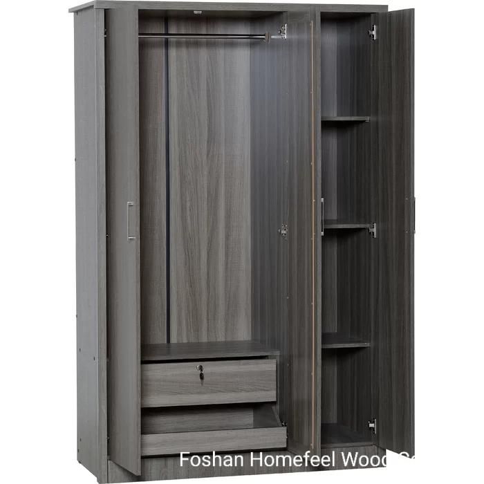Modern Wholesale Simple 3 Door Wooden MDF Wardrobe (HF-WB04) Bedroom Furniture