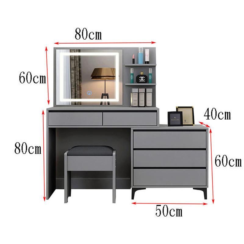 Smart Mirror Gray Dressing Table Bedroom Modern Minimalist Dressing Table Bedroom Table Storage Cabinet Integrated Multifunctional Net Red 0015