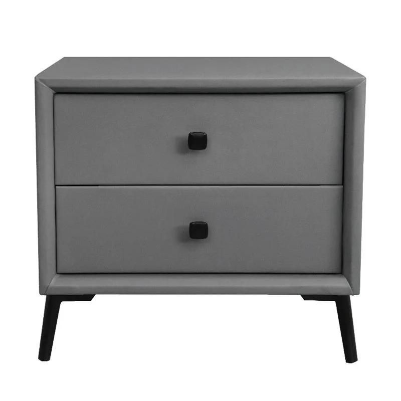 Nordic Modern Light Luxury Gray Ins Ultra-Narrow Mini Solid Wood Bedside Cabinet