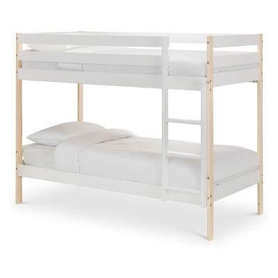 White Wood Bunk Bed Dormitory School Hotel Triple Bunk Beds for Kids