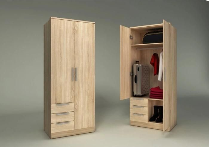 Wholesale Bedroom Furniture Simple Wooden Cloth Wardrobe