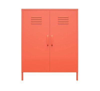 Wholesale 2 Door High Feet Steel Filing Cabinets Metallic Wardrobe with Shelves for Home