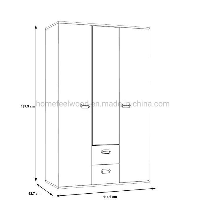 European Modern Design Wholesale Wooden Bedroom Closet Wardrobe (HF-WF210422)