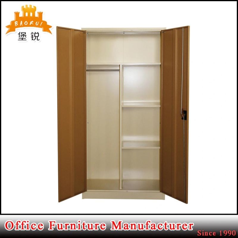 Jas-006 Steel Two Swing Door Galvanized Rust Resistant Metal Clothes Wardrobe