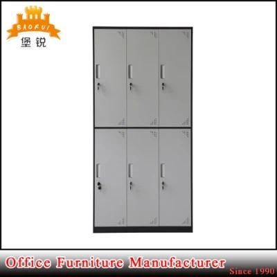 Colorful 6-Compartment Metal Clothes Wardrobe Locker