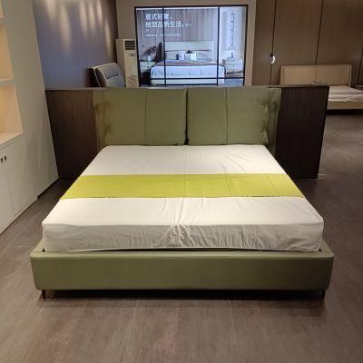Commercial Hotel Bedroom Furniture Wooden Bed with Night Stand Home Bedroom Bed