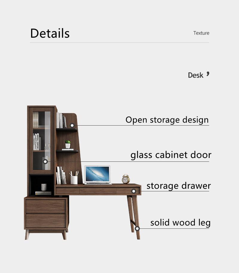 Creative Design White Color Home Furniture Wooden Integrated Bedroom Computer Desk Storage Table