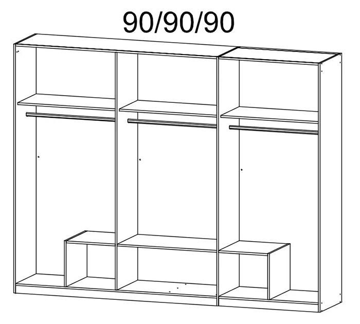 5 Doors Modern MDF Wooden Bedroom Mirrror Wardrobe (HF-WF05143)