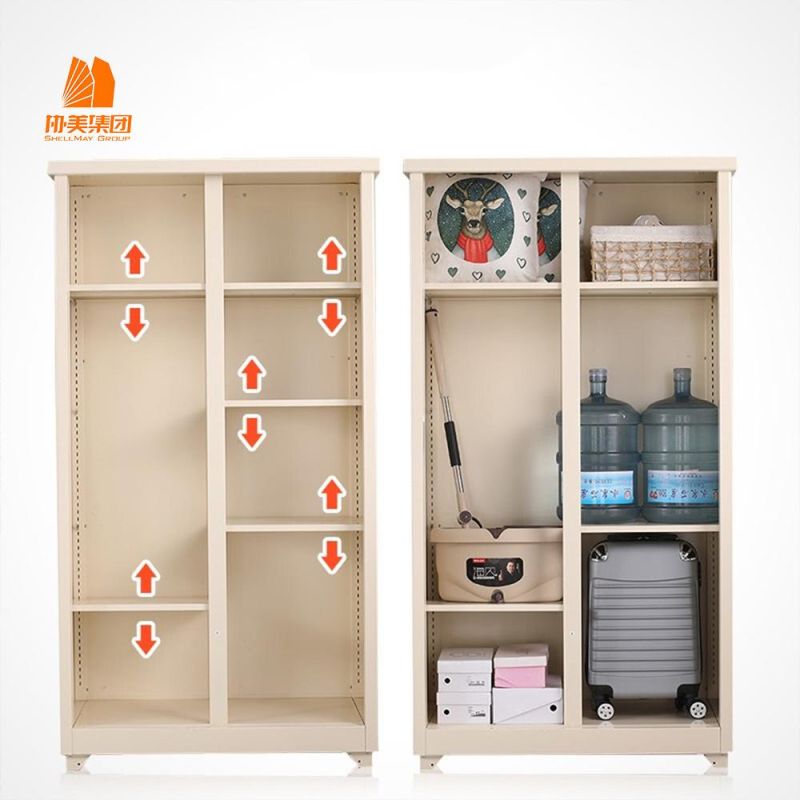 Household, Waterproof, Rain Proof Storage Cabinets with Adjustable Partitions, Metal Wardrobe.