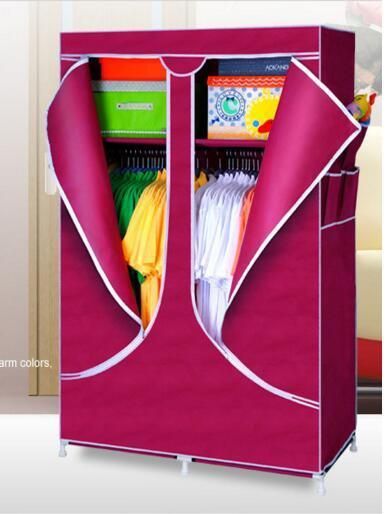 Zipper Close Clothes Closet Non-Woven Fabric Wardrober with Shelves