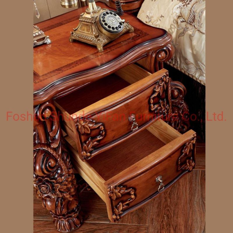 Wood Carved Luxury Bedroom Bed in Optional Furnitures Color From Chinese Furniture Factory